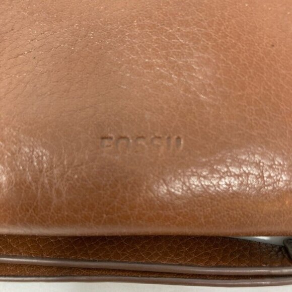 Fossil Womens Caroline Rfid Wristlet Brown Cow Hide Leather Phone Card Wallet - Picture 6 of 6